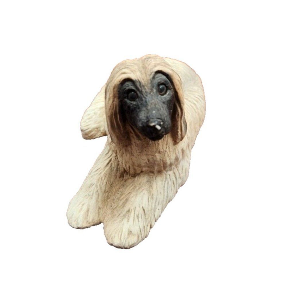 Vintage 1984 Stone Critters Afgan Hound SC 097 Dog Figurine Brown  Made in USA